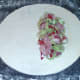 Arranging pasty filling on rolled pastry