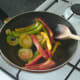 Sauteeing peppers and leek