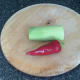 Leek stem portion and red chilli