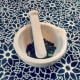 Step 3: Grind the mint. I used a mortar and pestle, but if I was grinding a lot, I may try a coffee or herb grinder.