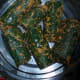 Colocasia rolls cooking inside the cooker