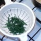 Samphire is drained and allowed to cool slightly