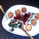 Tucking in to cod and samphire with balsamic chutney