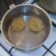 Tagliatelle is added to boiling water