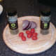 Red onion, tomatoes and herbs for chutney