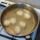 Potato crowns are deep fried in oil