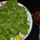 Spinach with the fried ingredients