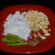 Ingredients to make the paste. I added cashew and coriander leaves separately.