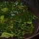 sauteing the leafy greens