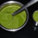The leafy green drink is ready to serve