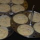 Cooked rava idlis.