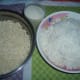 Soaked dehusked black lentils and washed rice semolina