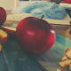 Chop apples into bite sized pieces.