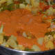 Spice mix added to kadhai vegetables.