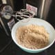 Part of the process of making the dough for the crust, before water and egg was added in.