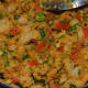 Step five: Add chopped bread, chopped coriander, and lemon juice. Stir-cook for a few seconds.