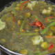 Step four: Boil mint water and vegetable water with the veggies and the spices