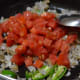 Step four: Add chopped tomatoes. Cook till they are mushy.