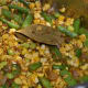 Step 4: Add corn and hyacinth beans. Stir-cook for 3–4 minutes.