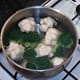 Simmering broccoli and cauliflower