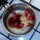 Assembled tomato and pineapple chutney ingredients