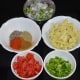 Step one: Parboiled baby corn kept ready with the other ingredients.