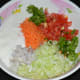 Step two: In a mixing bowl, add all of the ingredients except for the items for the tempering.