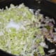 Step four: Add finely chopped cabbage and some salt. Stir-cook on medium-high fire for 2-3 minutes, stirring occasionally. Reduce the flame. Add a few drops of water if needed.