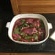 The meat marinating.