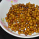 Step three: Place the boiled chickpeas in a mixing bowl.