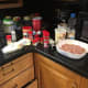 Ingredients arranged upon the counter.