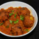 Raw banana kofta curry or raw plantain side dish.
