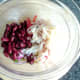 Red kidney beans and jellyfish is added to salad