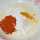 Step one: Put all the dry ingredients into a wide mixing bowl.