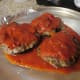 Marinana sauce on top of the peppers.