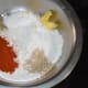Step one: Take all the ingredients in a mixing bowl (except the oil for frying).