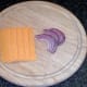 Sliced cheese and onion