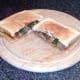 Fish fingers, sardines in tomato sauce and samphire toast sandwich