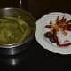 Cooked peels with coconut, tamarind, and the masala ingredients.
