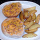 Plated cheesy roll and wedges