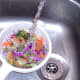 Salad is washed thoroughly before use