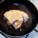 Omelette is folded in to quarter size