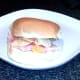 Ham salad and crisps roll is served
