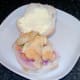 Crisps are arranged on top of ham salad