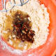 Combine egg, vanilla, flour, baking powder, and dates mixture.