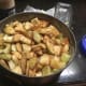 Mix apples with cinnamon and put in pan.