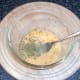 Coriander added to beaten egg