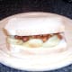 Spicy beans and chip butty is topped