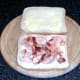 Salmon in redcurrant sauce on bread