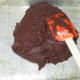 Spread brownie mix in the pan.